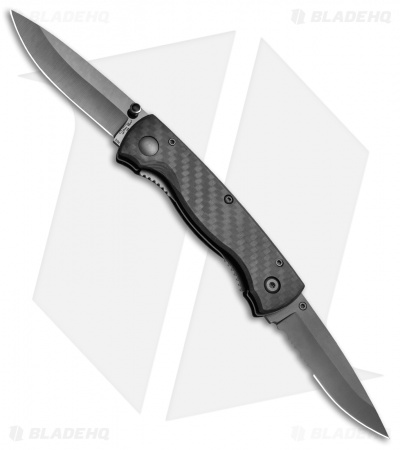 Stone River Gear Ceramic Two Blade Liner Lock Knife Carbon Fiber - SRG1DBF