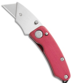 SuperKnife Mini Ultimate Utility Liner Lock Knife Red Aluminum (1.25" Satin) 