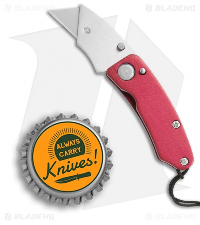 SuperKnife Mini Ultimate Utility Liner Lock Knife Red Aluminum (1.25" Satin) 