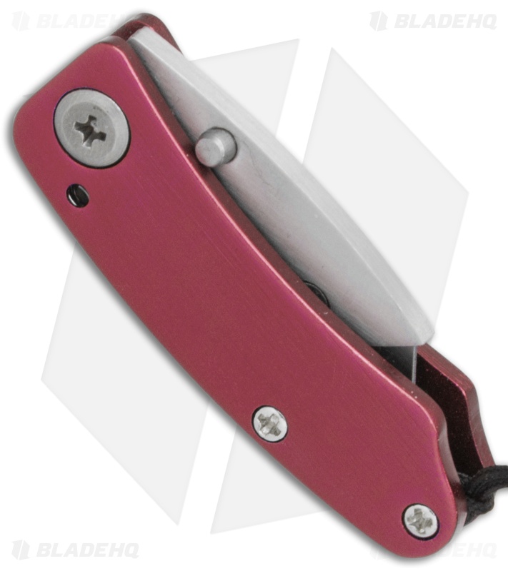 SuperKnife Mini Ultimate Utility Liner Lock Knife Red Aluminum (1.25" Satin) 