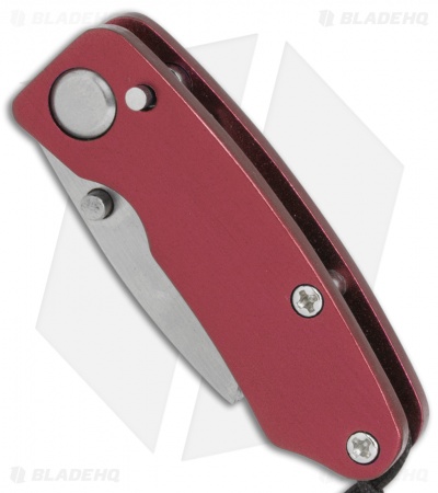 SuperKnife Mini Ultimate Utility Liner Lock Knife Red Aluminum (1.25" Satin) 