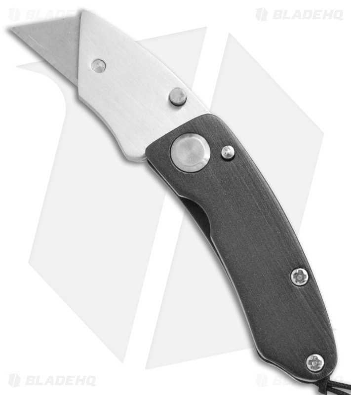 SuperKnife Mini Ultimate Utility Liner Lock Knife Black Aluminum (1.25" Satin) 