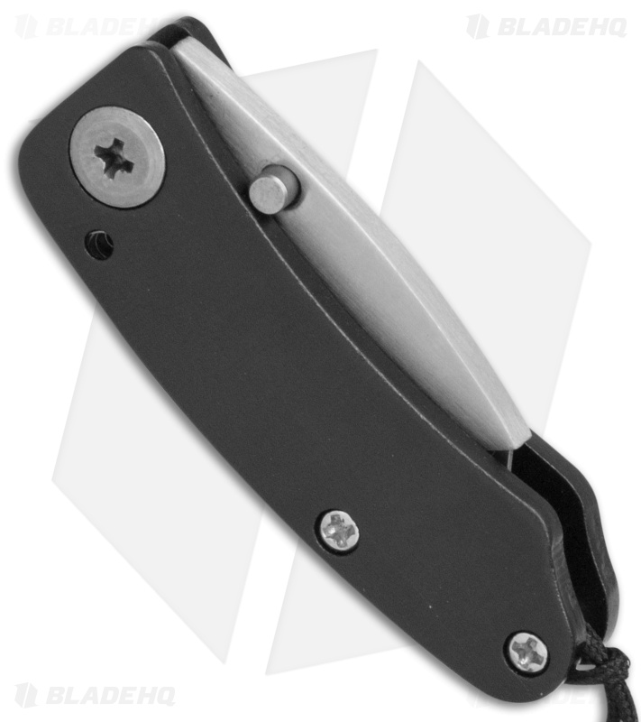 SuperKnife Mini Ultimate Utility Liner Lock Knife Black Aluminum (1.25" Satin) 