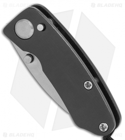 SuperKnife Mini Ultimate Utility Liner Lock Knife Black Aluminum (1.25" Satin) 