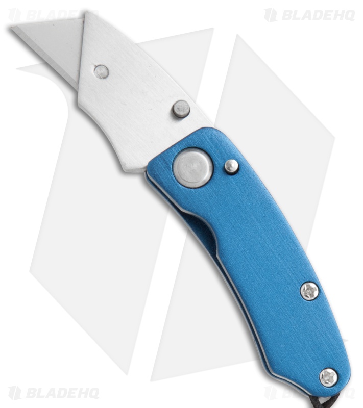 SuperKnife Mini Ultimate Utility Liner Lock Knife Blue Aluminum (1.25" Satin) 
