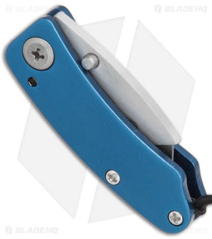 SuperKnife Mini Ultimate Utility Liner Lock Knife Blue Aluminum (1.25" Satin) 