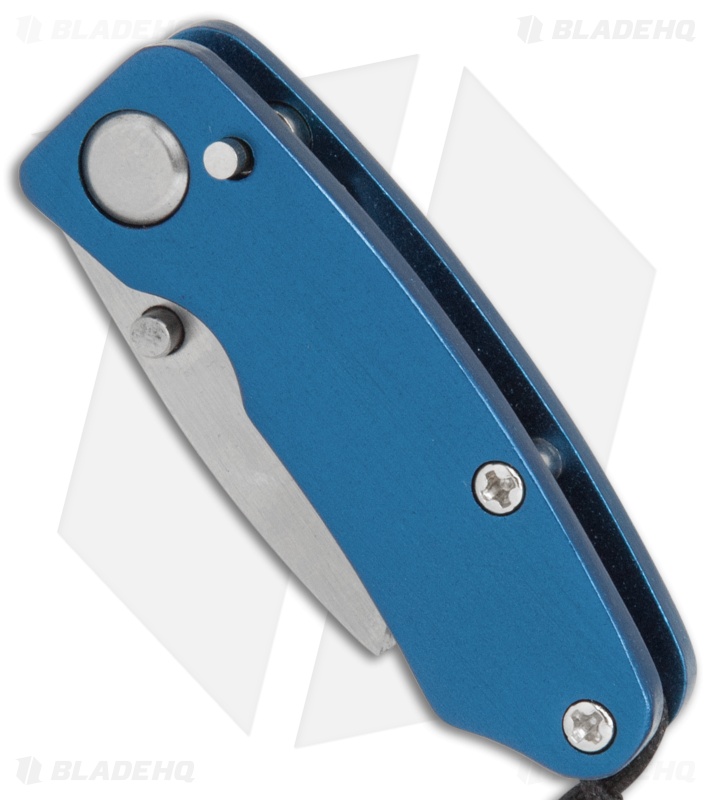 SuperKnife Mini Ultimate Utility Liner Lock Knife Blue Aluminum (1.25" Satin) 