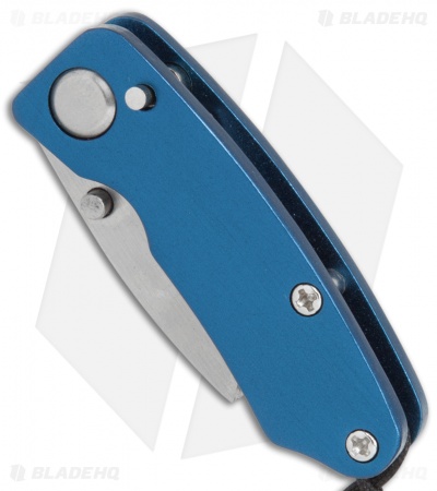 SuperKnife Mini Ultimate Utility Liner Lock Knife Blue Aluminum (1.25" Satin) 