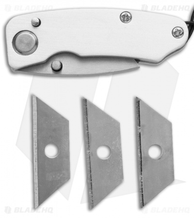 SuperKnife Mini Ultimate Utility Liner Lock Knife Silver Aluminum (1.25" Satin) 