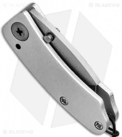 SuperKnife Mini Ultimate Utility Liner Lock Knife Silver Aluminum (1.25" Satin) 