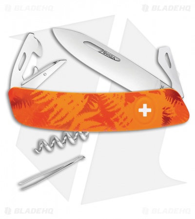Swiza C03 Button Lock Swiss Pocket Knife Orange Foliage Camo (2.75" Mirror) 