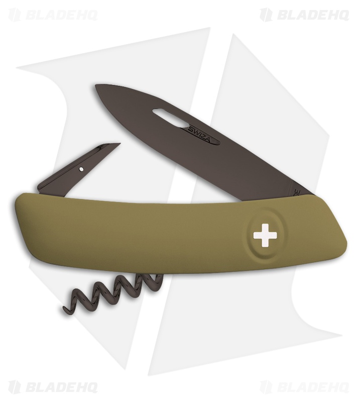 Swiza D01 Swiss Pocket Knife Olive (3" Black)