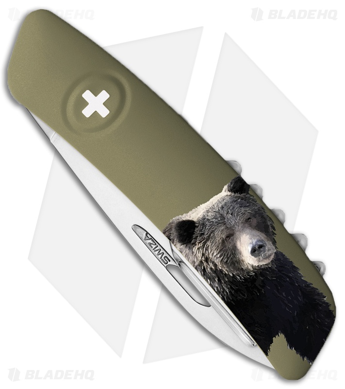 小物 SWEE.t Swiza TT03 Tick Tool Bear Swiss Pocket Knife OD Green (3