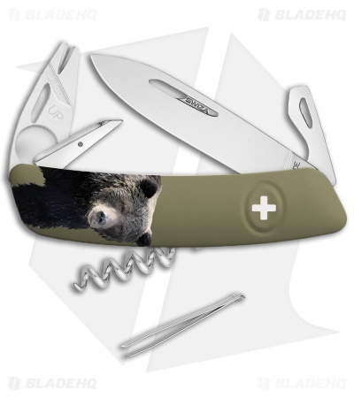 Swiza TT03 Tick Tool Bear Swiss Pocket Knife OD Green (3