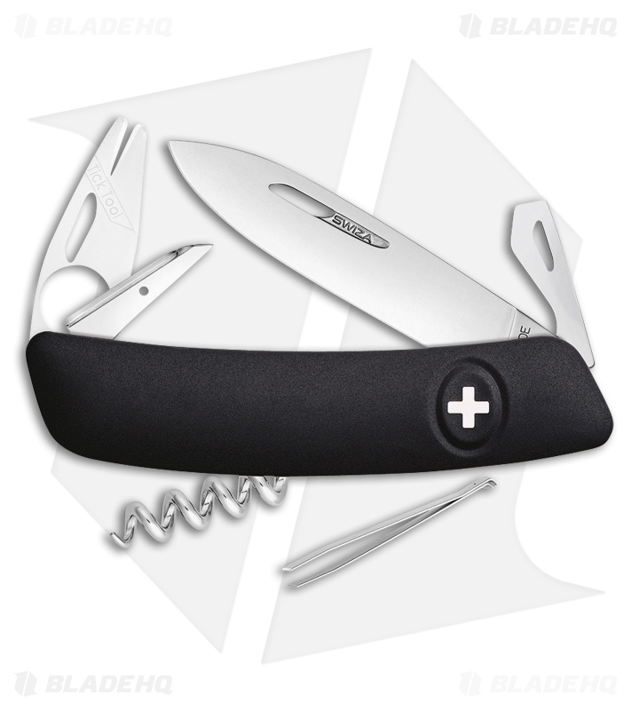 Swiza TT03 Tick Tool Swiss Pocket Knife Black (3" Satin)