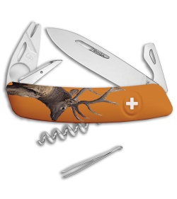 Swiza TT03 Tick Tool Deer Swiss Pocket Knife Orange (3" Satin)