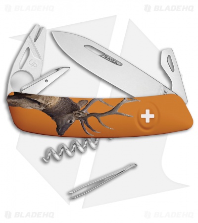 Swiza TT03 Tick Tool Deer Swiss Pocket Knife Orange (3" Satin)