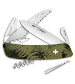 Swiza TT05 Tick Tool Swiss Pocket Knife OD Green Camo (3" Satin) 