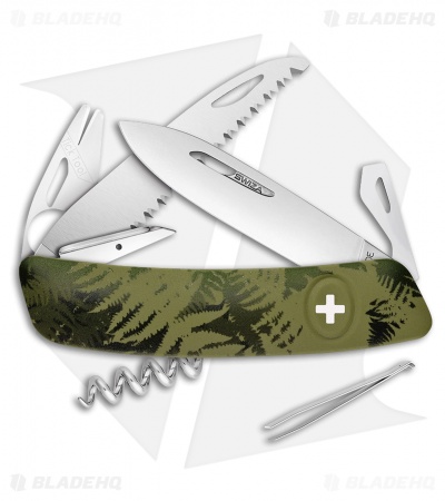 Swiza TT05 Tick Tool Swiss Pocket Knife OD Green Camo (3" Satin) 