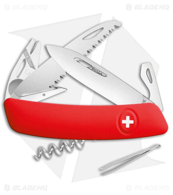 Swiza TT05 Tick Tool Swiss Pocket Knife Red (3" Satin)