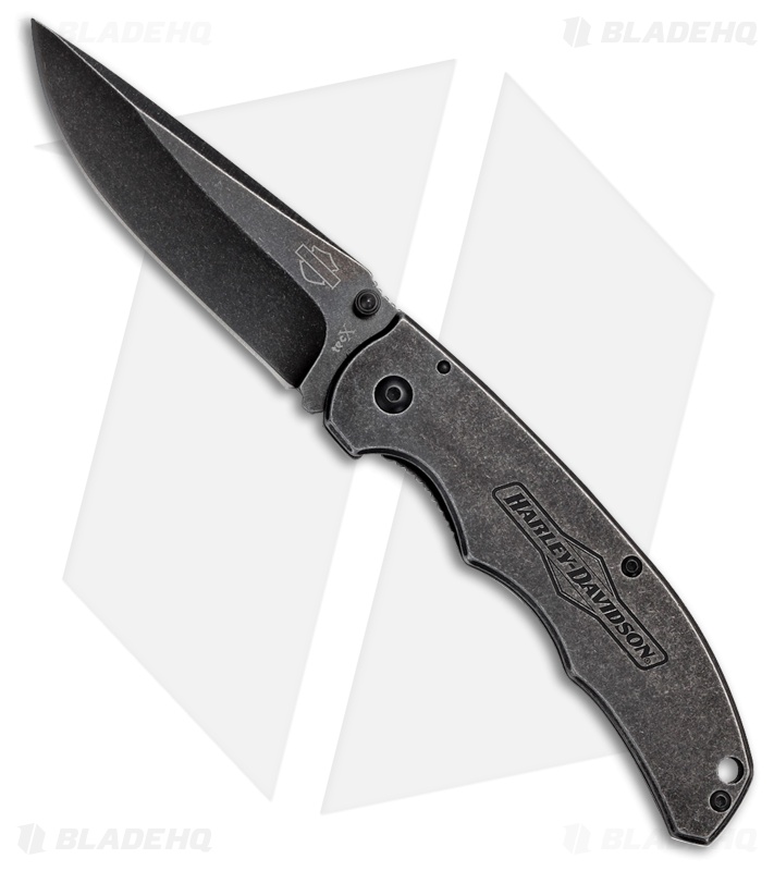 Tec-X Harley-Davidson BSW Liner Lock Knife Black (3.5" Black SW) 52130
