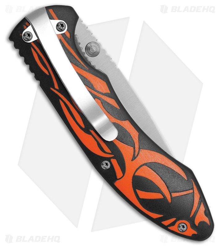 Tec-X Harley-Davidson TF-1 Linerlock Knife Black/Orange TPE (3.5