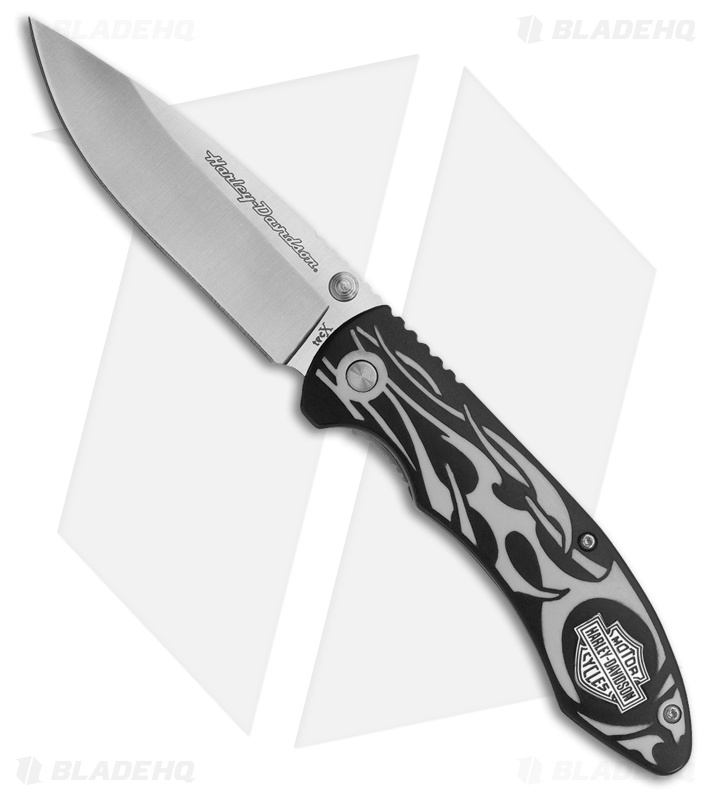 Tec-X Harley-Davidson TF-1 Linerlock Knife Black/Gray TPE (3.5