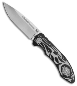 Tec-X Harley-Davidson TF-1 Linerlock Knife Black/Gray TPE (3.5