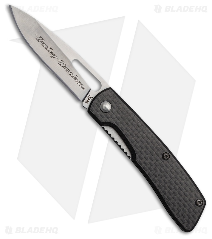 Tec-X Harley-Davidson TG-1 Linerlock Knife Carbon Fiber (2.75" Satin) 52160