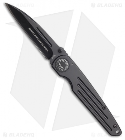 Tec-X Harley-Davidson TK-W Frame Lock Knife Black (3.25