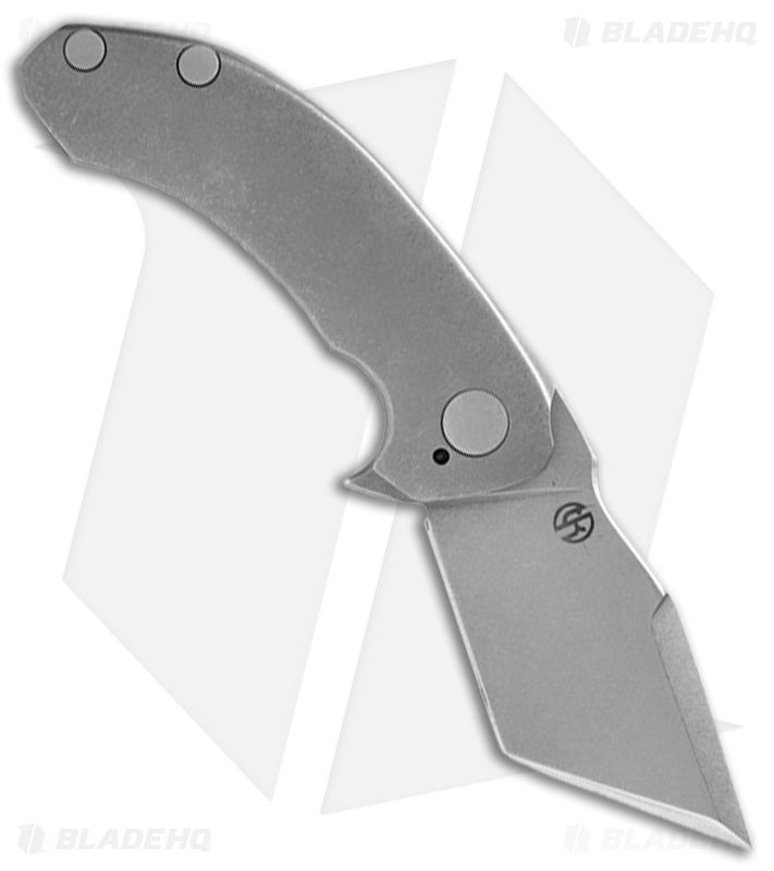 TuffKnives Custom Tanic Titanium Flipper Tanto Knife Left-Handed