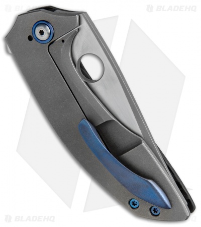 TuffKnives Geoff Blauvelt Custom Catalyst O Flipper Knife Marble CF  (Acid SW)