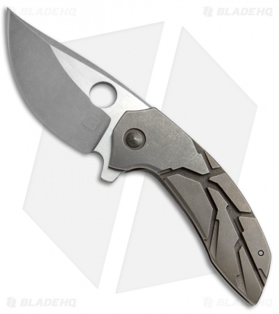 TuffKnives Geoff Blauvelt Custom Catalyst O Mini Knife Ti (3" Acidwash)