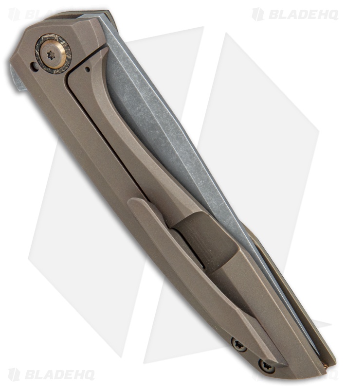 TuffKnives Custom Switch KM Flipper Knife Coconut Micarta/Ti (3.5" Acid SW)