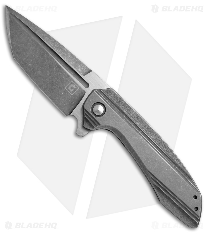 TuffKnives Geoff Blauvelt Custom Catalyst V Tanto Knife (3.5" Acidwash)