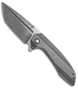 TuffKnives Geoff Blauvelt Custom Catalyst V Tanto Knife (3.5" Acidwash)