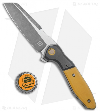 TuffKnives Geoff Blauvelt Custom Skimmer Flipper Knife Micarta/Zirc (Acidwash)
