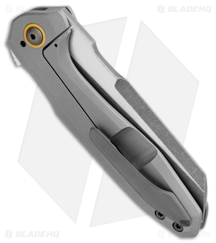 TuffKnives Geoff Blauvelt Custom Skimmer Flipper Knife Micarta/Zirc (Acidwash)