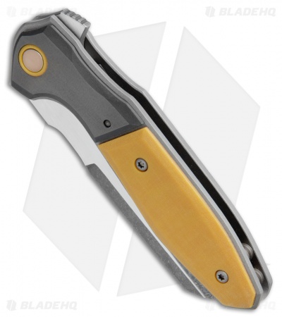 TuffKnives Geoff Blauvelt Custom Skimmer Flipper Knife Micarta/Zirc (Acidwash)