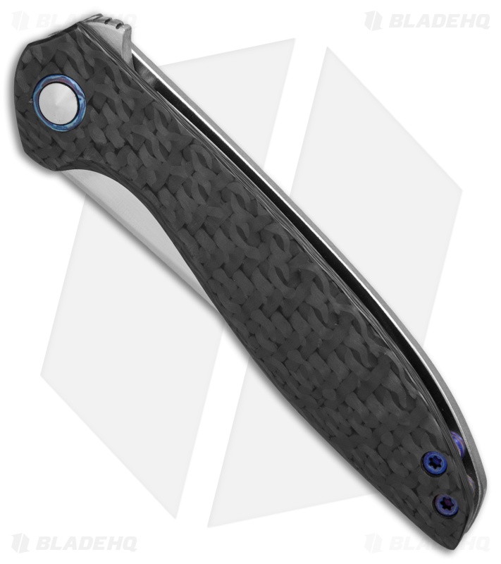 TuffKnives Geoff Blauvelt Custom Slimline Persian Flipper Knife CF (Hand Satin)