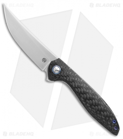 TuffKnives Geoff Blauvelt Custom Slimline Persian Flipper Knife CF (Hand Satin)