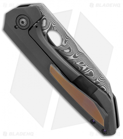 TuffKnives Geoff Blauvelt Custom Oddity Knife Unidirection CF (3.3" Damascus)