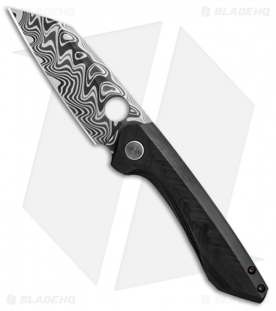 TuffKnives Geoff Blauvelt Custom Oddity Knife Unidirection CF (3.3" Damascus)