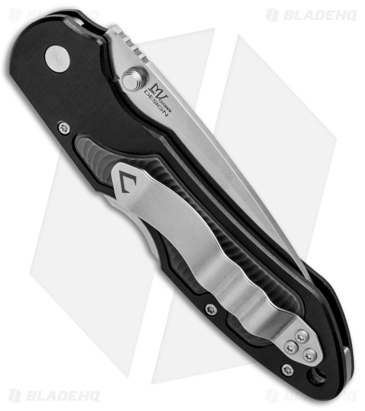 V Nives Griptide Lockback Knife Black Aluminum/Rubber (3.25" Satin)