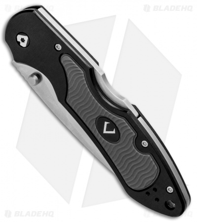 V Nives Griptide Lockback Knife Black Aluminum/Rubber (3.25" Satin)