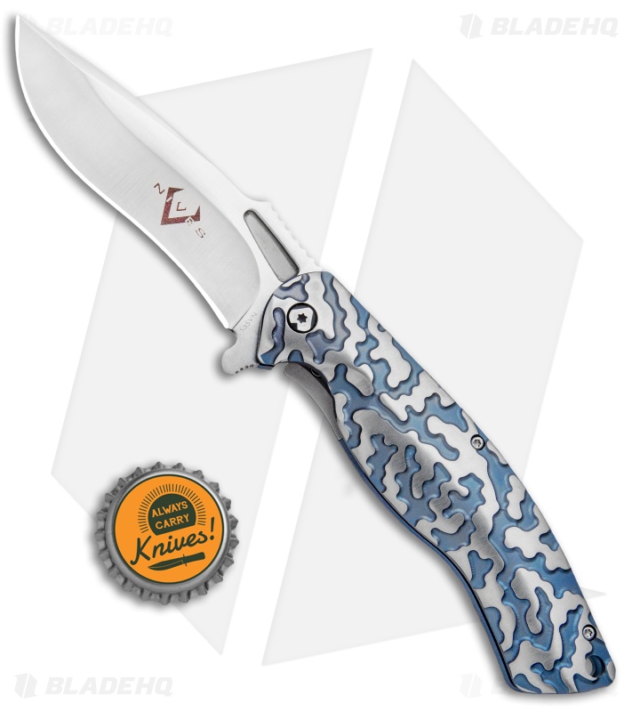 V Nives Atmosphere Frame Lock Knife Blue Titanium (3.3" Satin) 