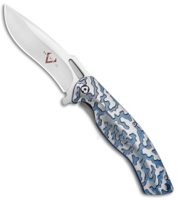 V Nives Atmosphere Frame Lock Knife Blue Titanium (3.3" Satin) 