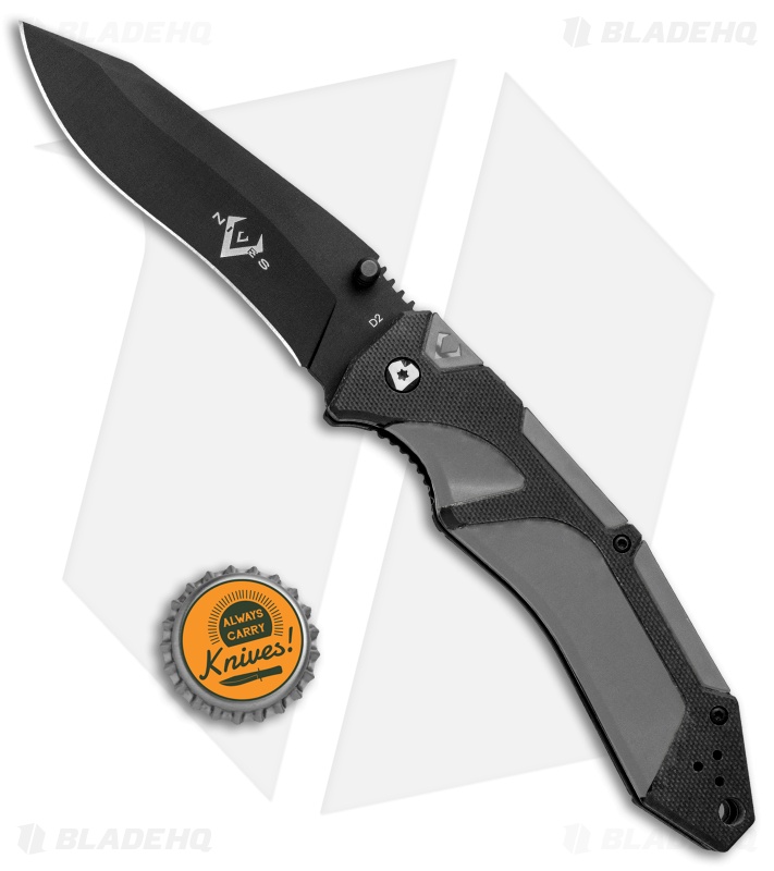V Nives Fractal Assist Spring Assisted Knife Black/Gray G-10 (3.6" Black)