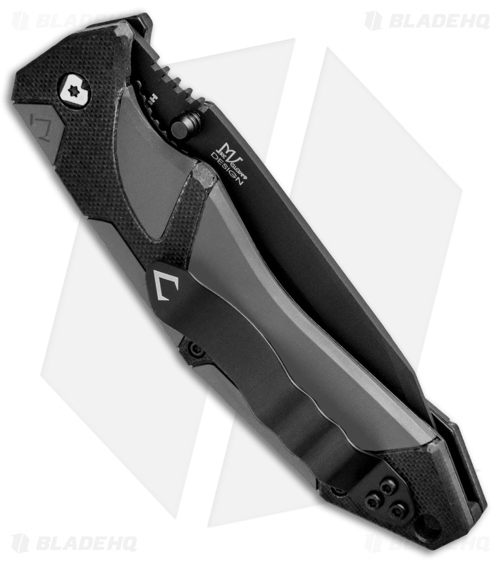 V Nives Fractal Assist Spring Assisted Knife Black/Gray G-10 (3.6" Black)