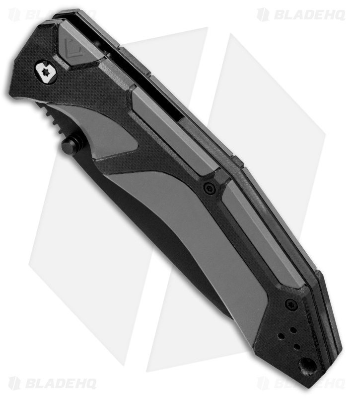 V Nives Fractal Assist Spring Assisted Knife Black/Gray G-10 (3.6" Black)